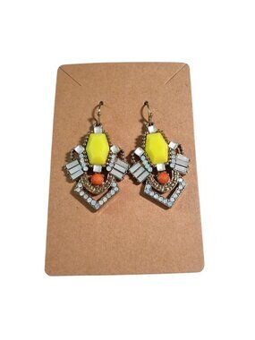 Dangle Earring Beaded Lightweight Fashion Jewelry Hook Back Yellow Orange White